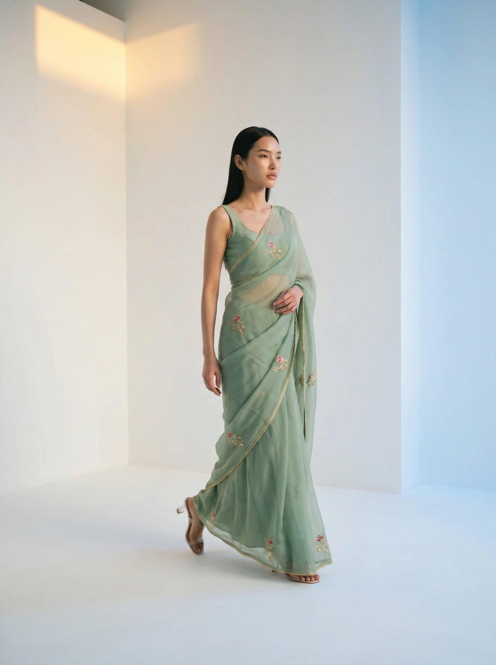 Kamal Panna Organza Saree - Arsh