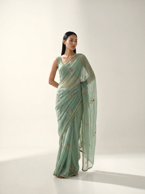 Kamal Panna Organza Saree - Arsh