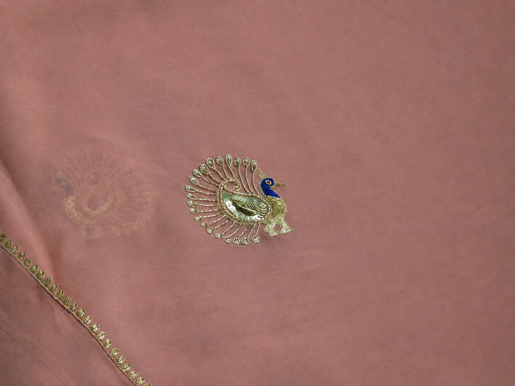 Peach Kalapi Organza Saree - Arsh