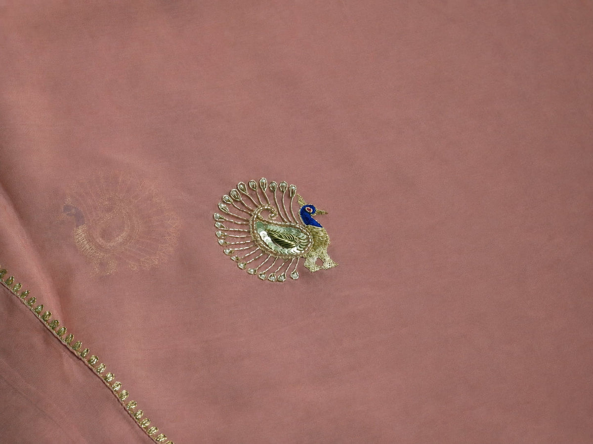 Peach Kalapi Organza Saree - Arsh